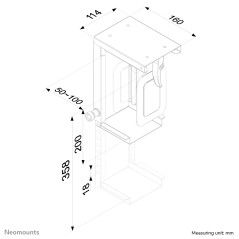 Neomounts Under Desk PC Mount - Optimal Space Saving Solution - CPU-D075BLACK